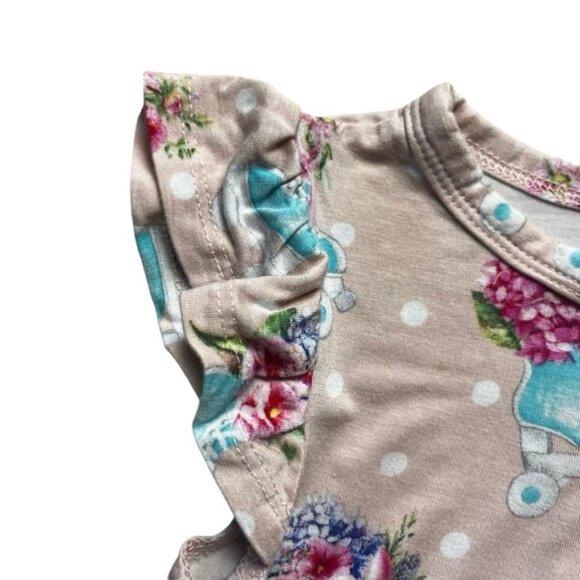 Posh Peanut Polka Dot Floral Roller Skate Tunic/Dress Size 18-24 Months - Picture 3 of 5